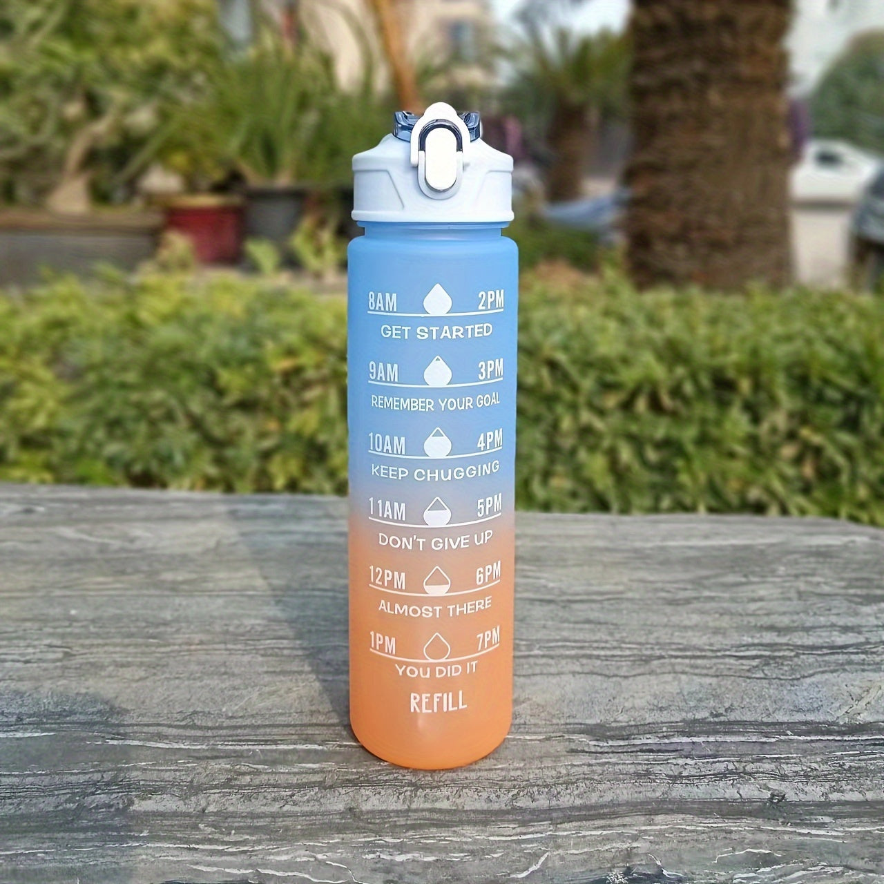 1pc 700ML/300ML Gradient Portable Water Bottle with Time Markings