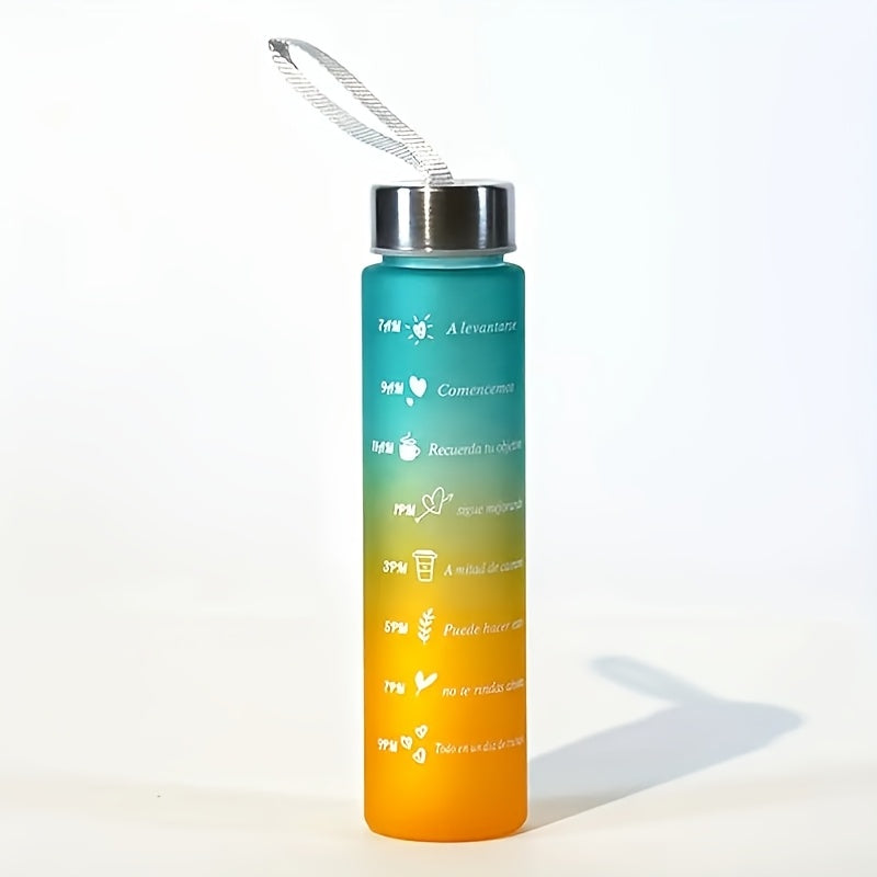 1pc 700ML/300ML Gradient Portable Water Bottle with Time Markings